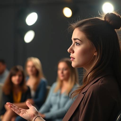 Photo d'une jeune actrice passant un casting devant un jury attentif